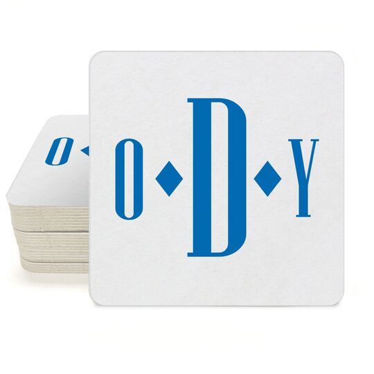 Condensed Monogram Square Coasters